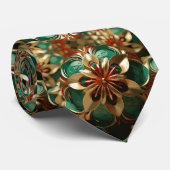 Cravate Yuletide Opulence : Threads dorés de Noël (Roulé)