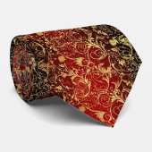 Cravate Yuletide Opulence : Threads dorés de Noël (Roulé)