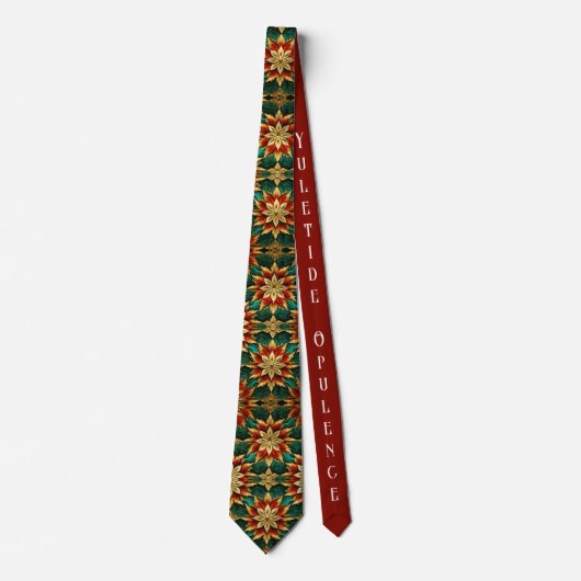 Cravate Yuletide Opulence : Threads dorés de Noël (Devant)