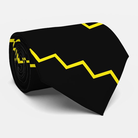 Cravate Zag jaune (Roulé)