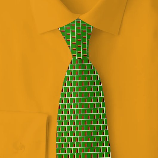 Cravate Zambia Flag Brick Pattern
