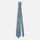 Cravate Zebra Chevron noir et bleu (Devant)