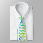 Cravate Zebra Chevron Rainbow et White Print (Attaché)
