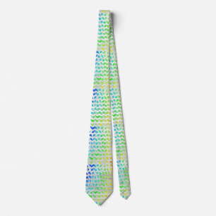 Cravate Zebra Chevron Rainbow et White Print
