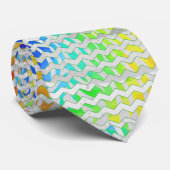 Cravate Zebra Chevron Rainbow et White Print (Roulé)