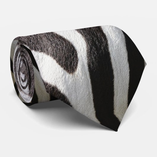 Cravate Zebra Colours Fur Look noir et blanc Motif (Roulé)