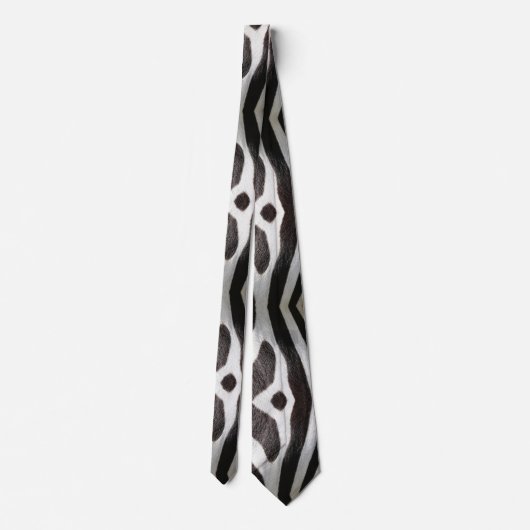 Cravate Zebra Colours Fur Look noir et blanc Motif (Dos)