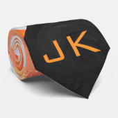 Cravate Zebra Monogram orange et blanc (Roulé)