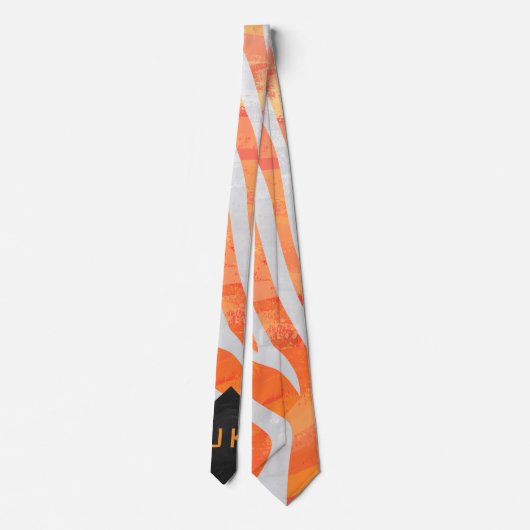 Cravate Zebra Monogram orange et blanc (Dos)