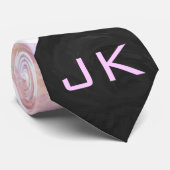 Cravate Zebra Monogram rose et blanc (Roulé)