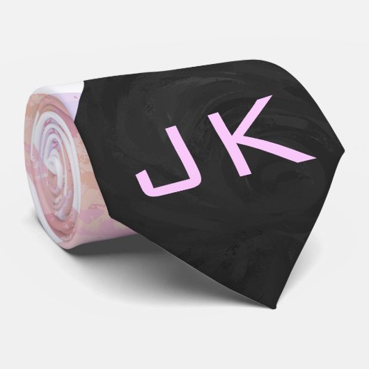 Cravate Zebra Monogram rose et blanc (Roulé)