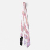 Cravate Zebra Monogram rose et blanc (Dos)