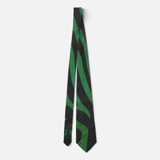 Cravate Zebra Monogramme noir et vert (Dos)