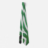 Cravate Zebra Monogramme Vert et Blanc Impression (Dos)