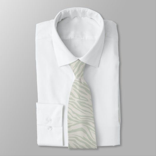 Cravate Zebra Pattern Pastel Green (Attaché)