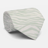 Cravate Zebra Pattern Pastel Green (Roulé)