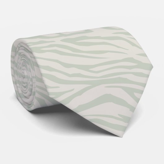 Cravate Zebra Pattern Pastel Green (Roulé)