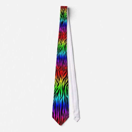 CRAVATE Zebra Print RAINBOW NEON RAVE (Devant)
