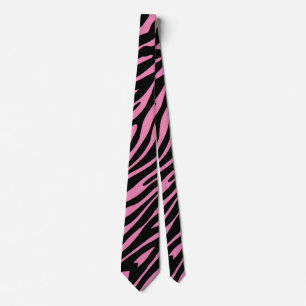 Cravate Zebra Print Rose