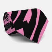Cravate Zebra Print Rose (Roulé)