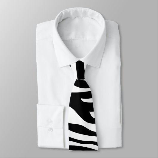 Cravate Zebra Print, Zebra Stripes, Noir Et Blanc (Attaché)