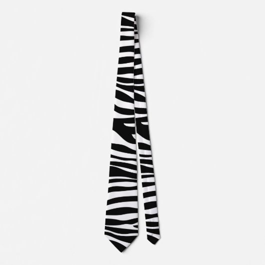 Cravate Zebra Print, Zebra Stripes, Noir Et Blanc (Devant)