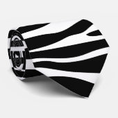 Cravate Zebra Print, Zebra Stripes, Noir Et Blanc (Roulé)