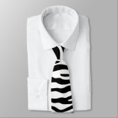 Cravate Zebra rayures motif noir & blanc + vos idées (Attaché)