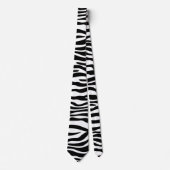 Cravate Zebra rayures motif noir & blanc + vos idées (Devant)