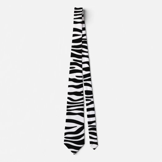 Cravate Zebra rayures motif noir & blanc + vos idées (Devant)