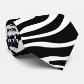 Cravate Zebra rayures motif noir & blanc + vos idées (Roulé)