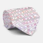 Cravate Zebra rose et blanc Chevron (Roulé)