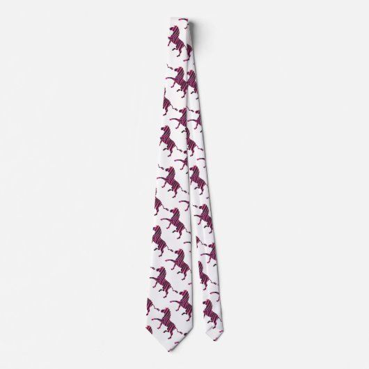 Cravate Zebra Silhouette noir et rose chaud (Devant)