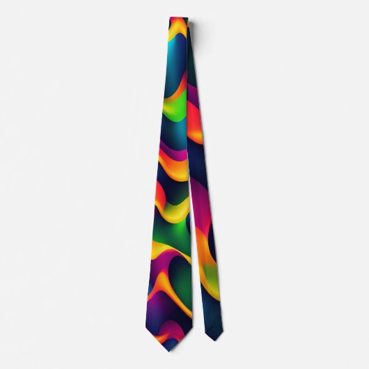 Cravate Zebra Strides Waves Rainbow Isométrique Motif (Devant)