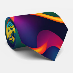 Cravate Zebra Strides Waves Rainbow Isométrique Motif