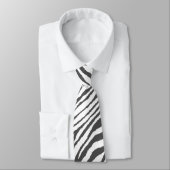 CRAVATE ZEBRA STRIPE BLANC ET NOIR (Attaché)