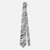 CRAVATE ZEBRA STRIPE BLANC ET NOIR (Devant)