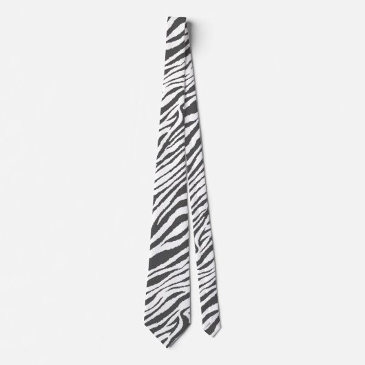 CRAVATE ZEBRA STRIPE BLANC ET NOIR (Devant)