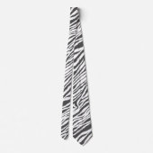 CRAVATE ZEBRA STRIPE BLANC ET NOIR (Dos)