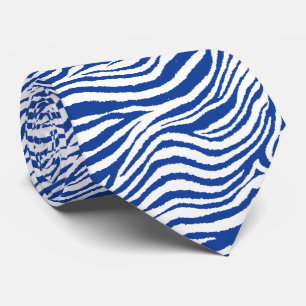 CRAVATE ZEBRA STRIPE BLEU
