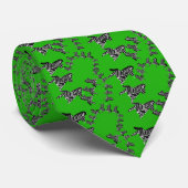 Cravate Zèbre vert sauvage moderne (Roulé)
