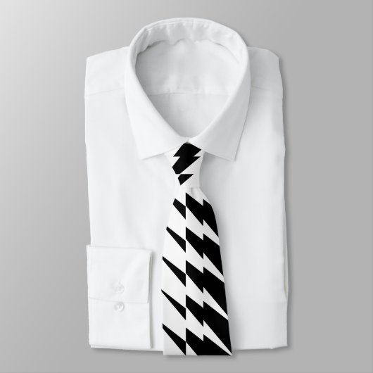 Cravate Zig Zag Motif noir et blanc Lightning (Attaché)