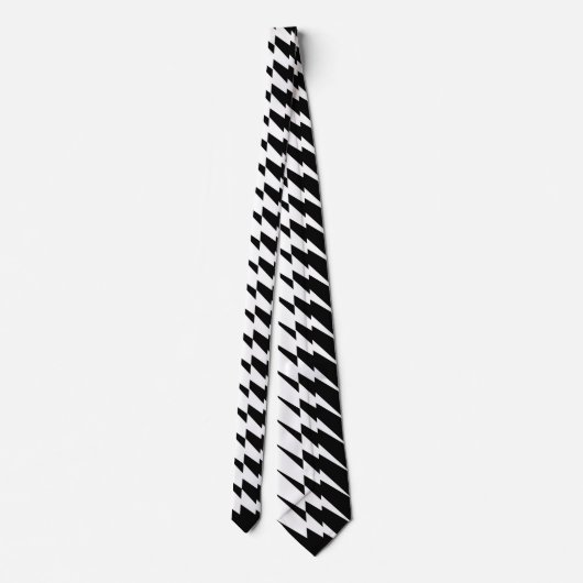 Cravate Zig Zag Motif noir et blanc Lightning (Dos)