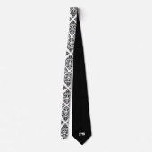 Cravate Zig Zag noir et blanc Motif Abstrait (Dos)