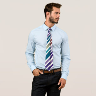 Cravate Zig Zagging pastel Vertical Green Retro Motif