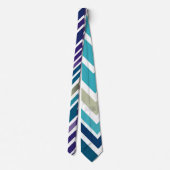 Cravate Zig Zagging pastel Vertical Green Retro Motif (Dos)