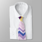 Cravate Zig Zagging Pastel Violet Motif rétro (Attaché)