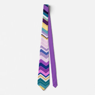 Cravate Zig Zagging Pastel Violet Motif rétro