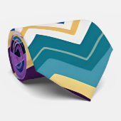 Cravate Zig Zagging Pastel Violet Motif rétro (Roulé)