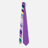 Cravate Zig Zagging Pastel Violet Motif rétro (Dos)